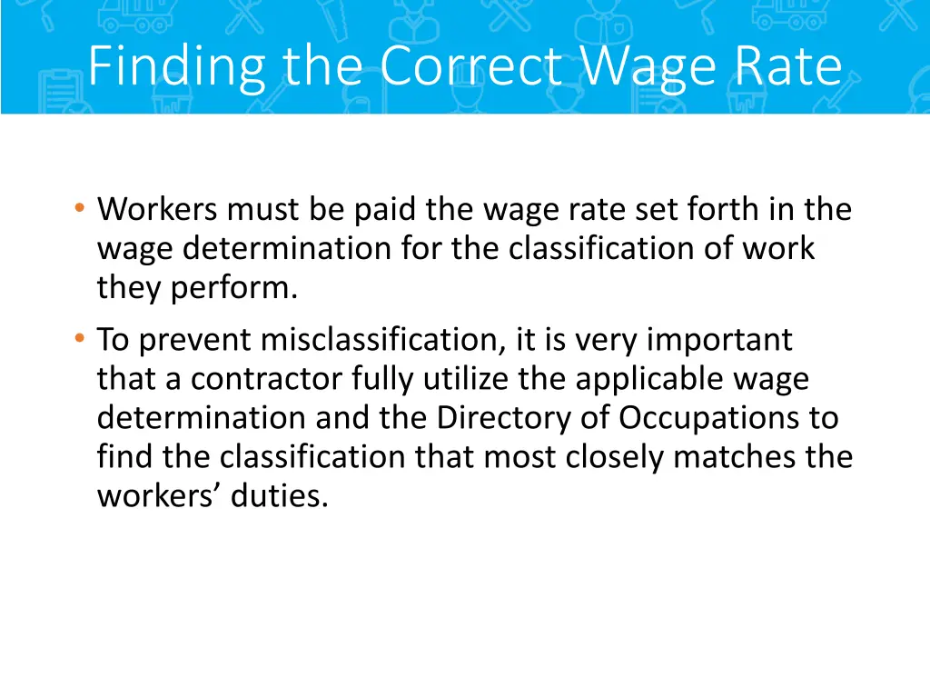 finding the correct wage rate