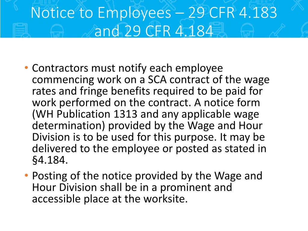 notice to employees 29 cfr 4 183 and 29 cfr 4 184