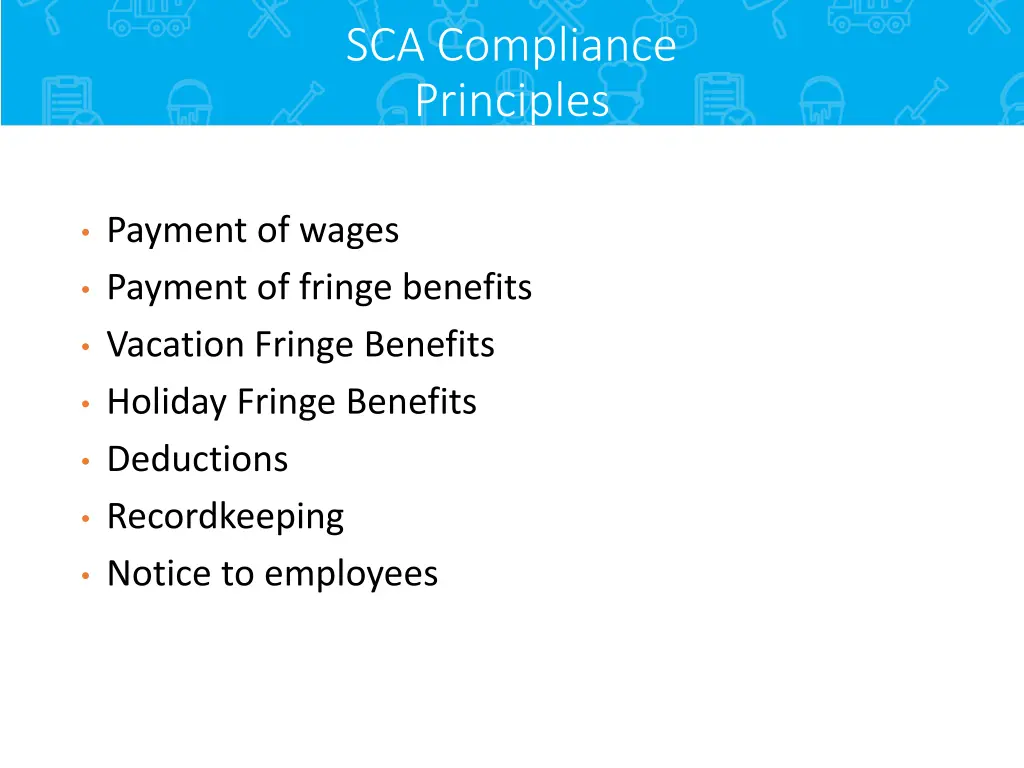 sca compliance principles