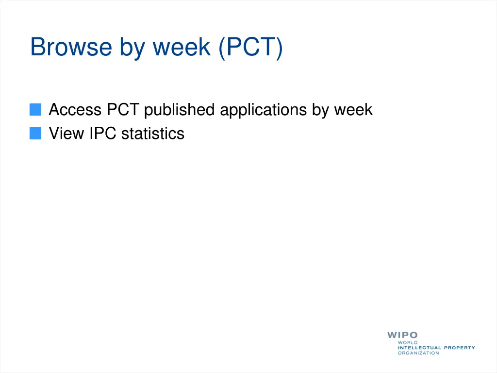 browse by week pct