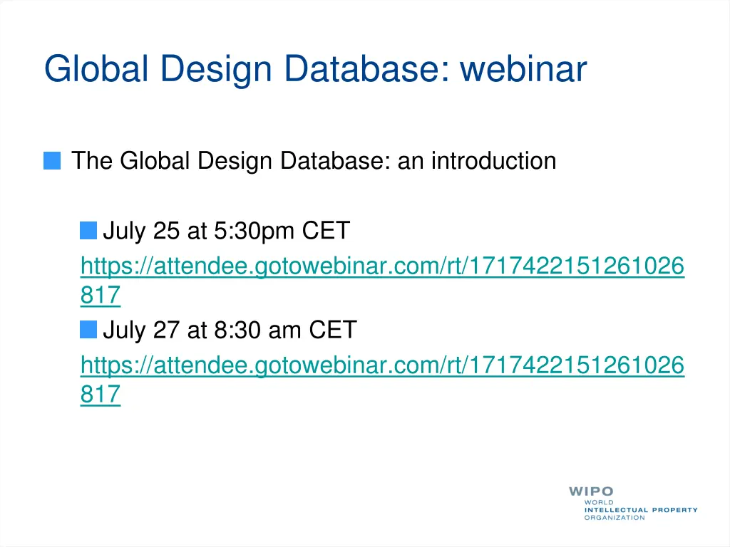 global design database webinar