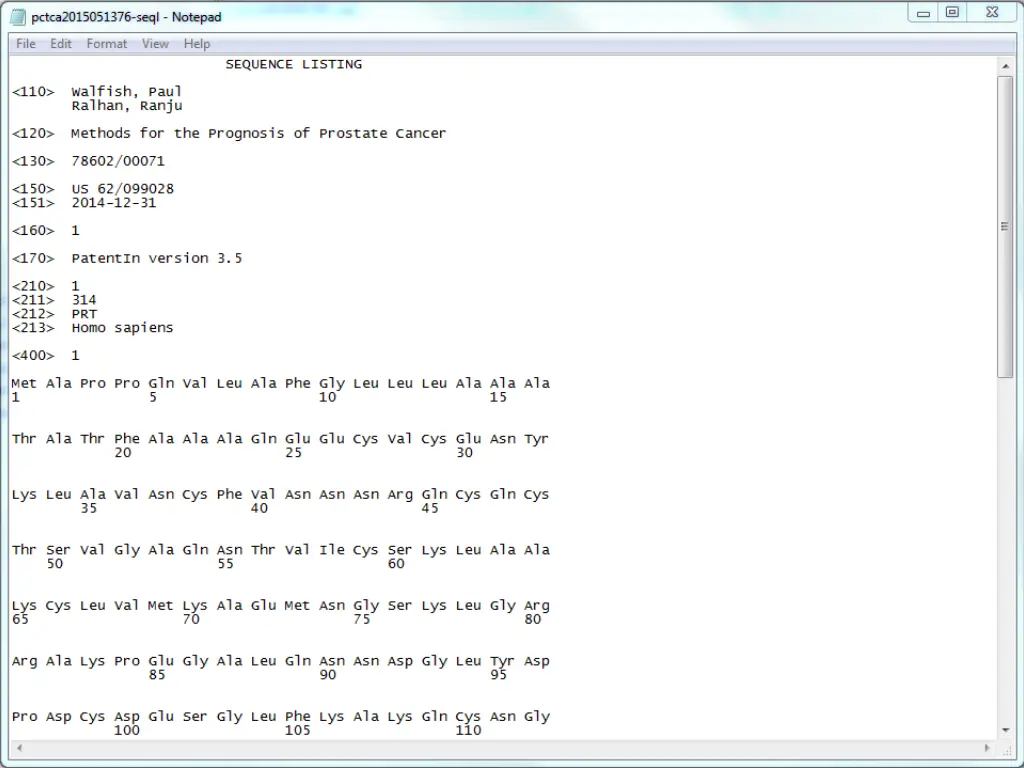 sequence listing