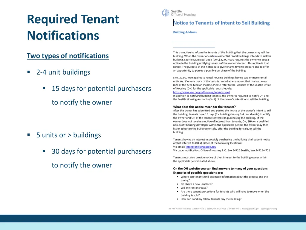 required tenant notifications