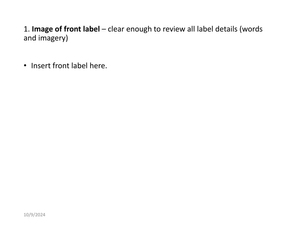 1 image of front label clear enough to review