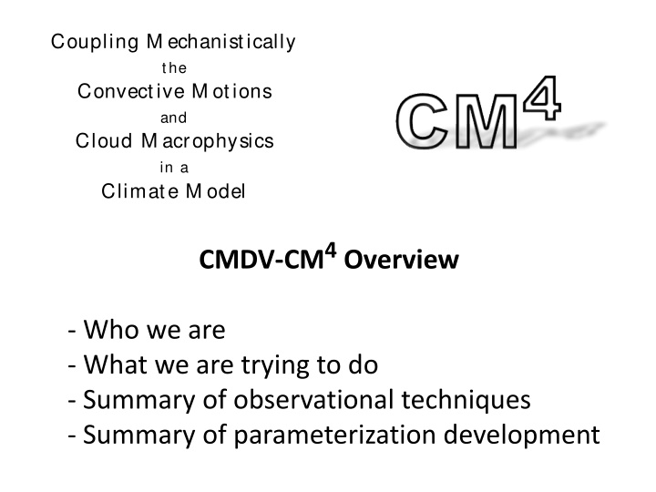 coupling m echanistically the convective m otions