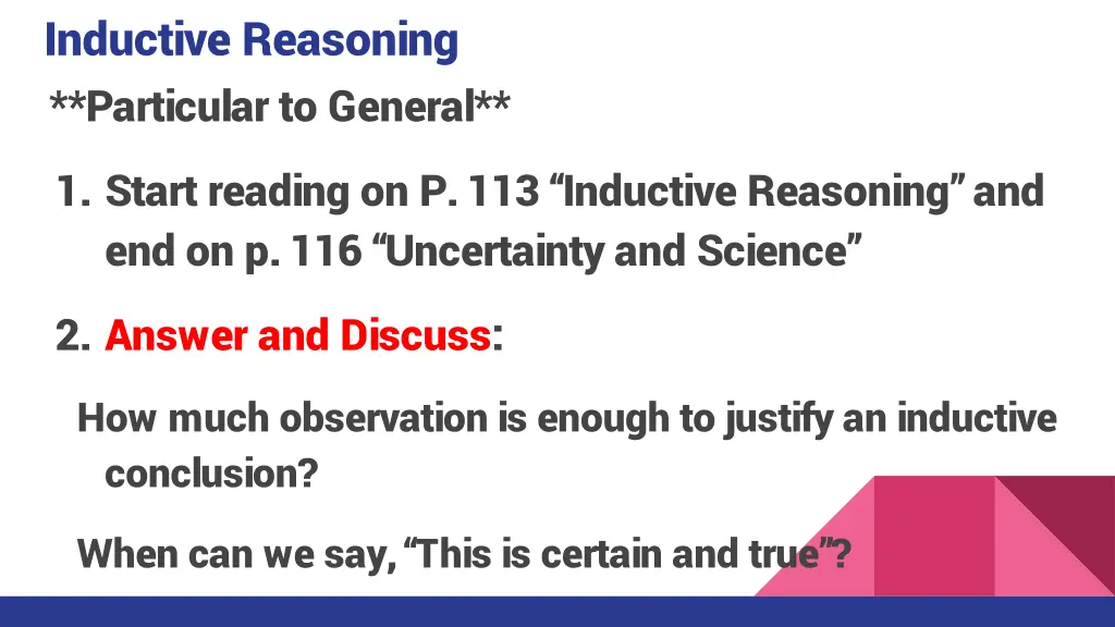 inductive reasoning particular to general