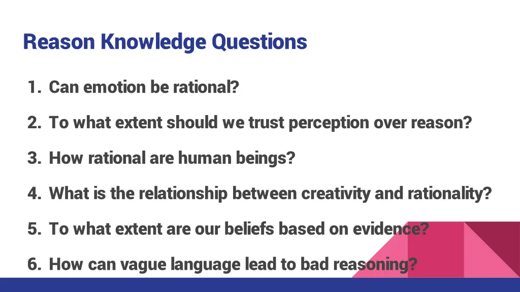 reason knowledge questions