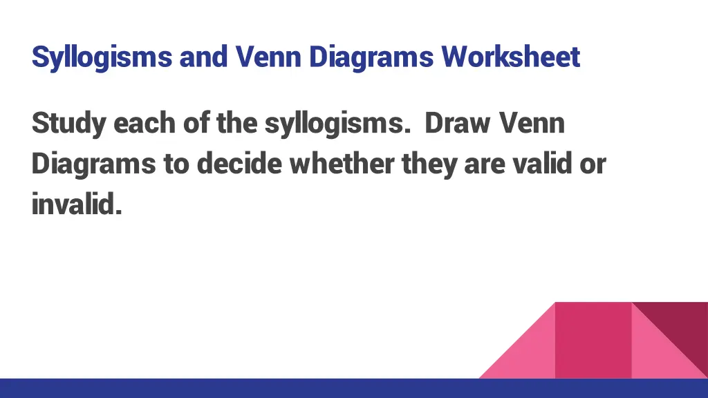 syllogisms and venn diagrams worksheet