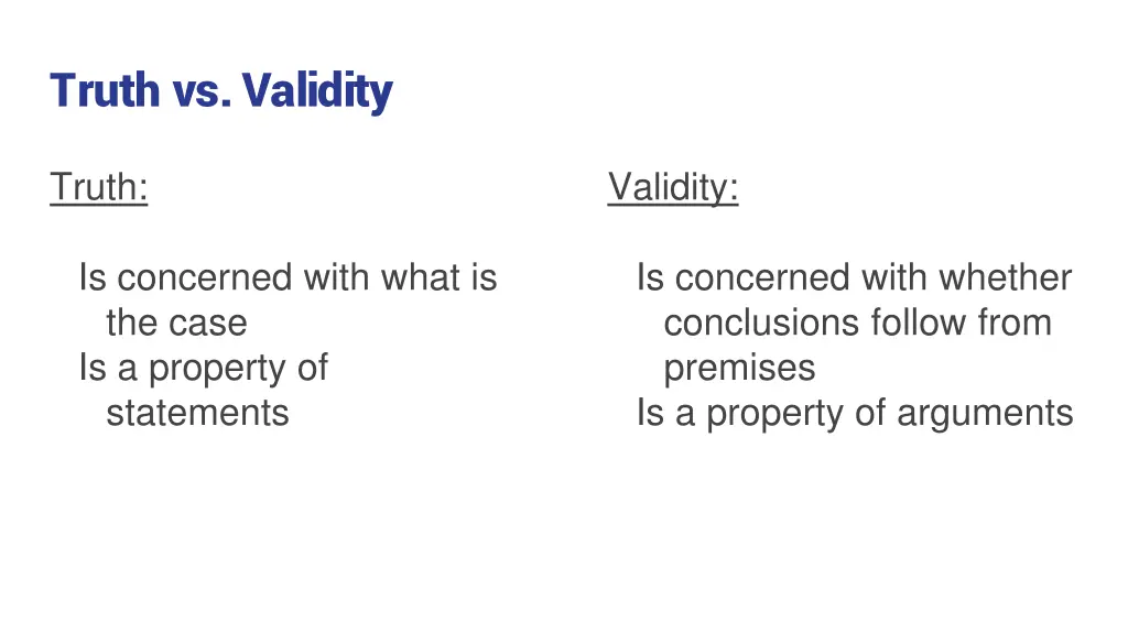 truth vs validity 1