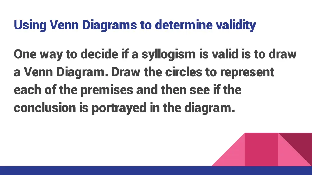 using venn diagrams to determine validity