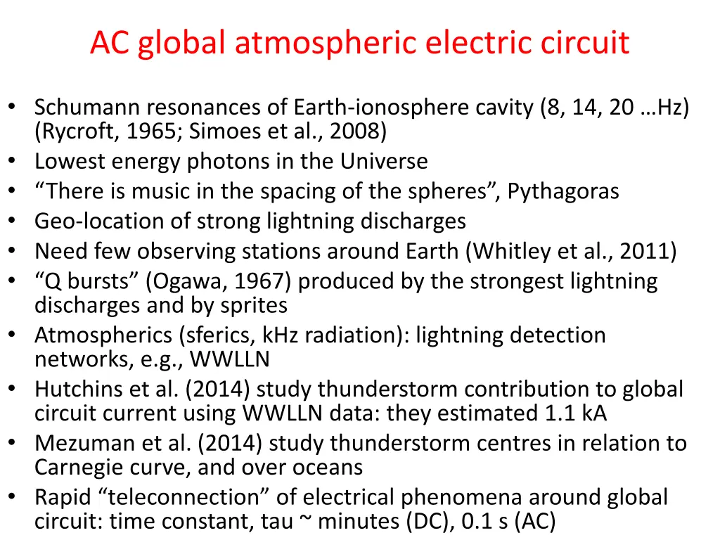 ac global atmospheric electric circuit