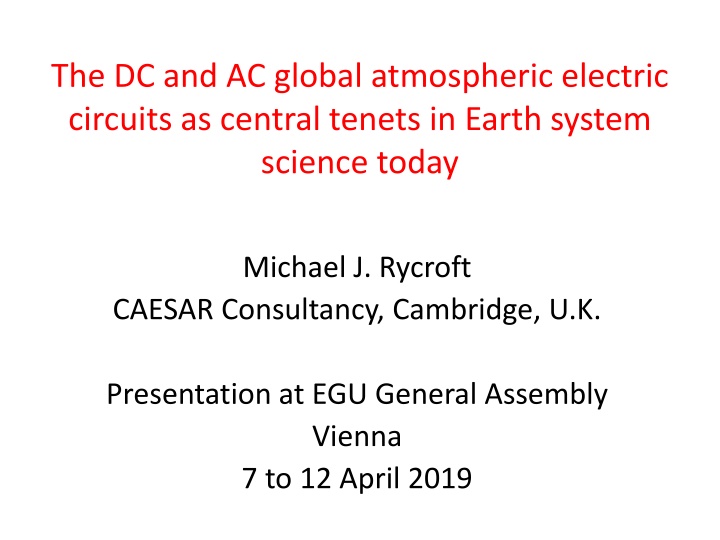 the dc and ac global atmospheric electric