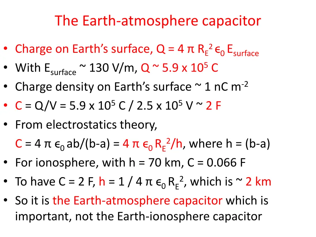 the earth atmosphere capacitor