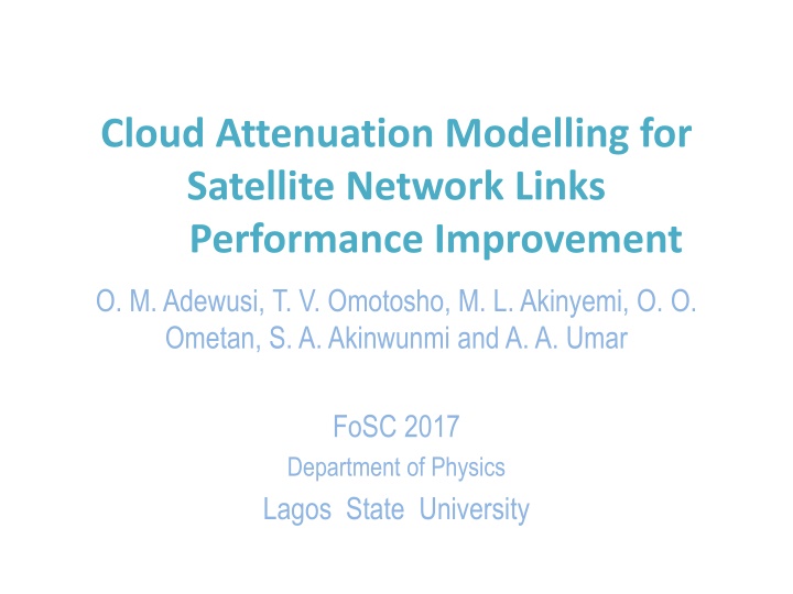 cloud attenuation modelling for satellite network