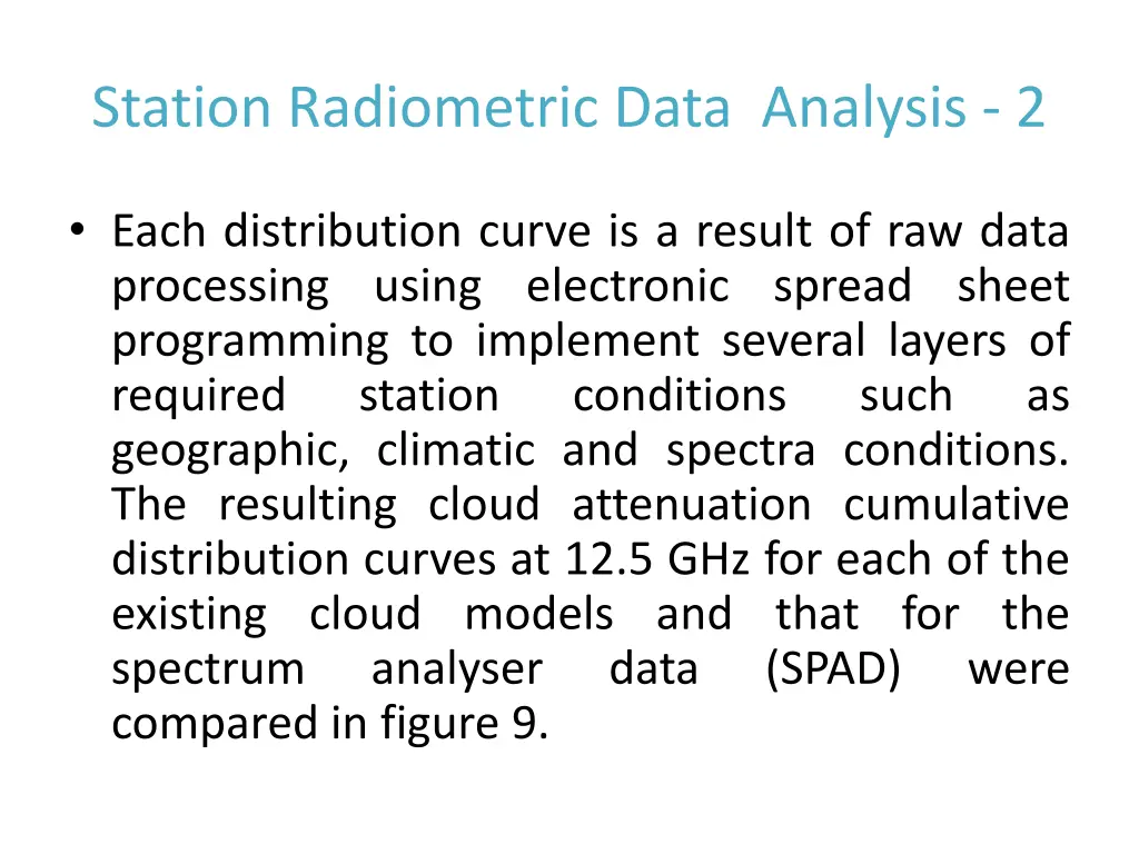 station radiometric data analysis 2