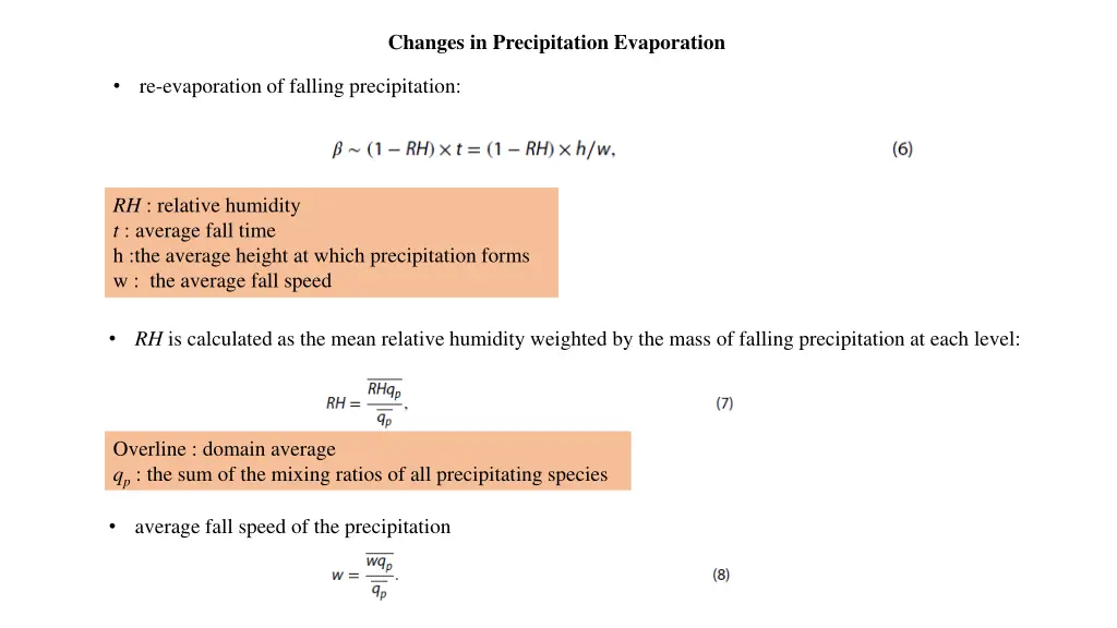 changes in precipitation evaporation