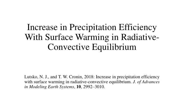 increase in precipitation efficiency with surface