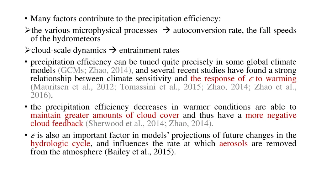 many factors contribute to the precipitation