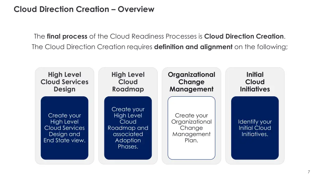 cloud direction creation overview