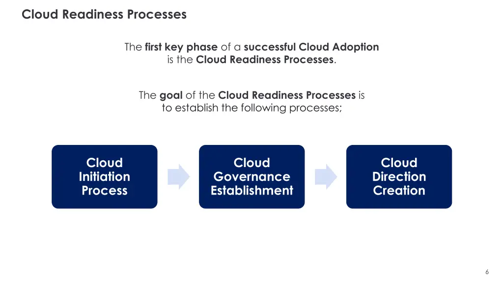 cloud readiness processes