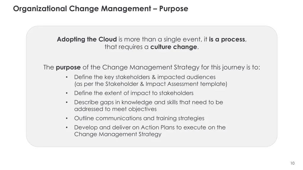 organizational change management purpose