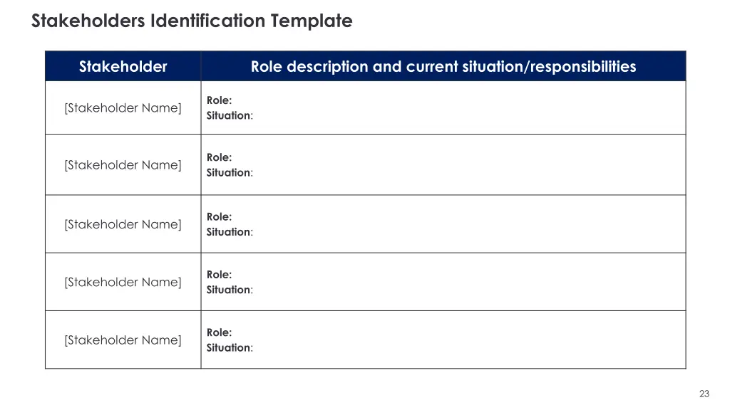 stakeholders identification template