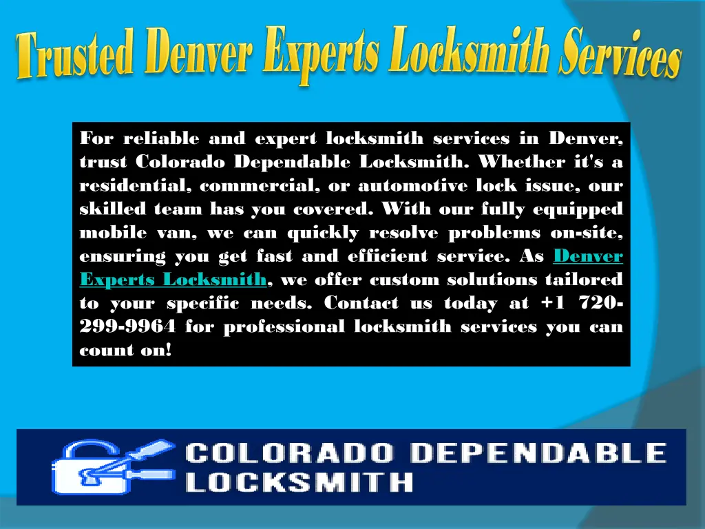 for reliable and expert locksmith services