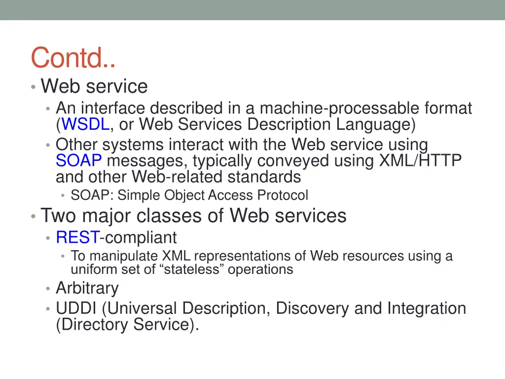 contd web service an interface described