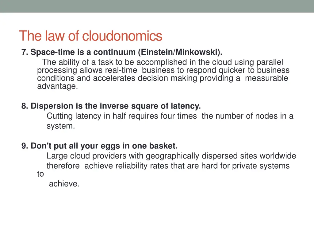 the law of cloudonomics 7 space time