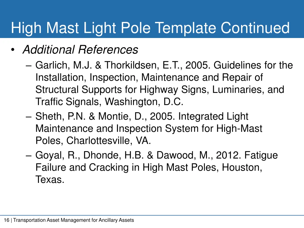 high mast light pole template continued