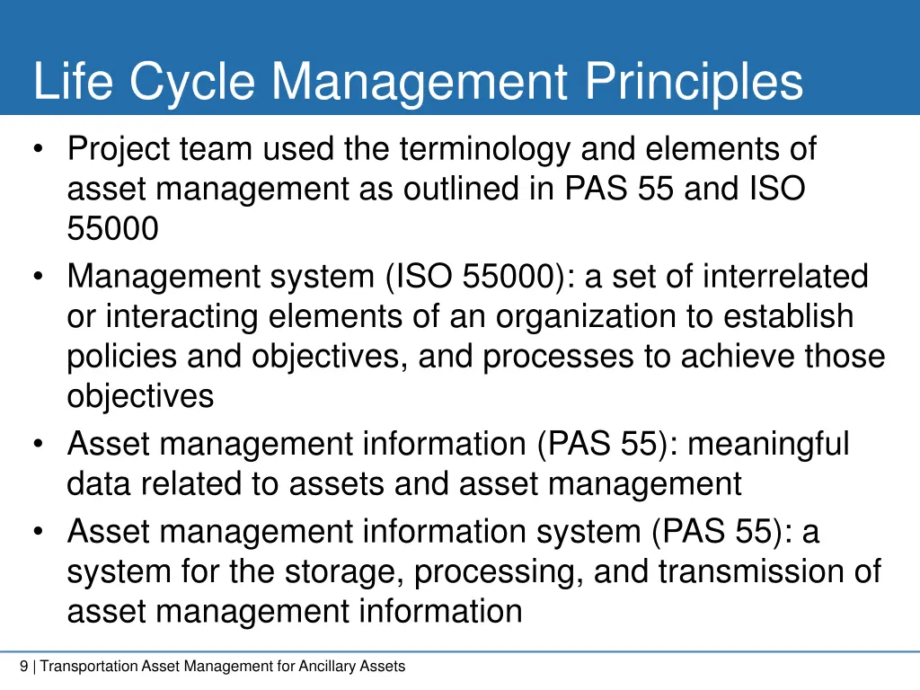 life cycle management principles