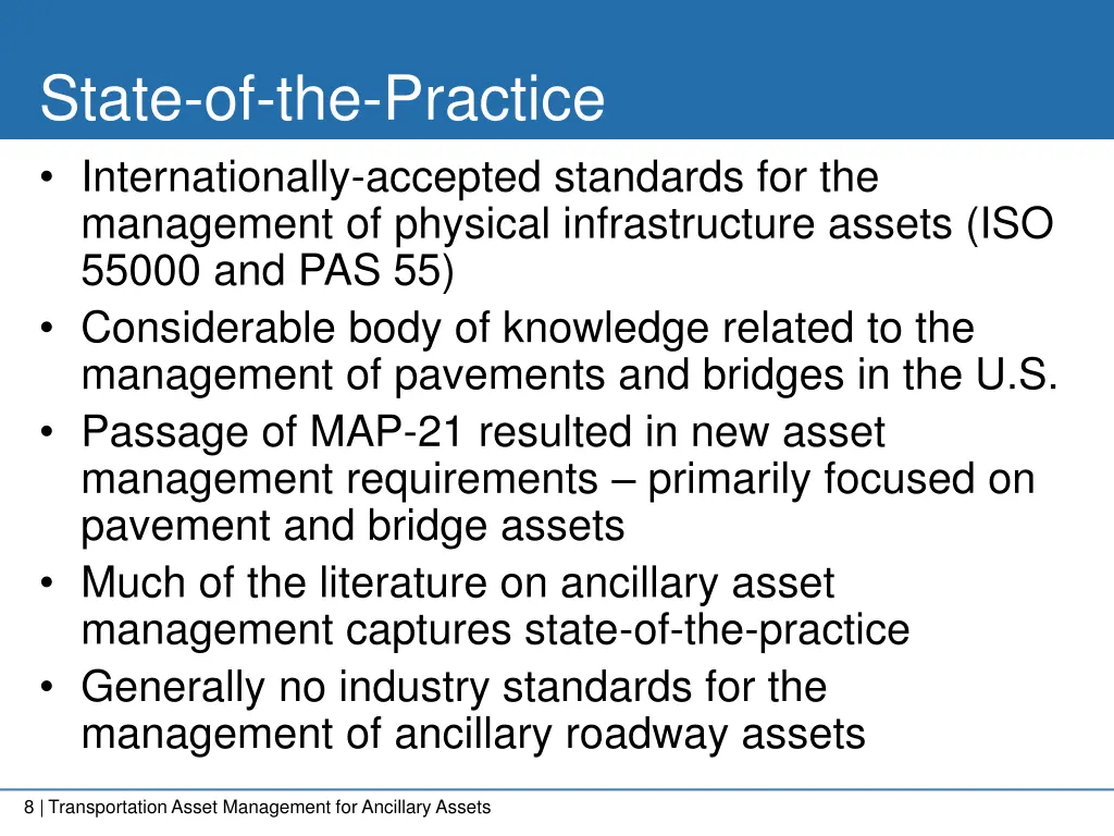 state of the practice internationally accepted