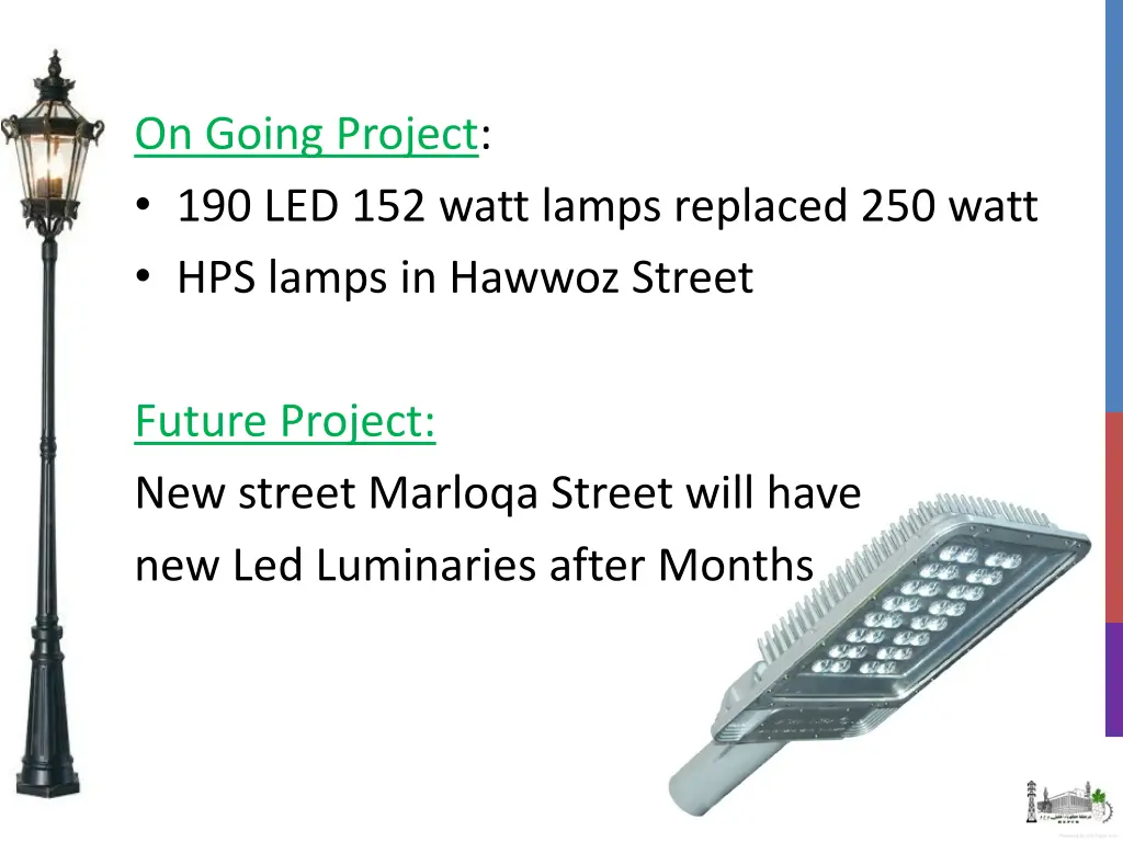 on going project 190 led 152 watt lamps replaced