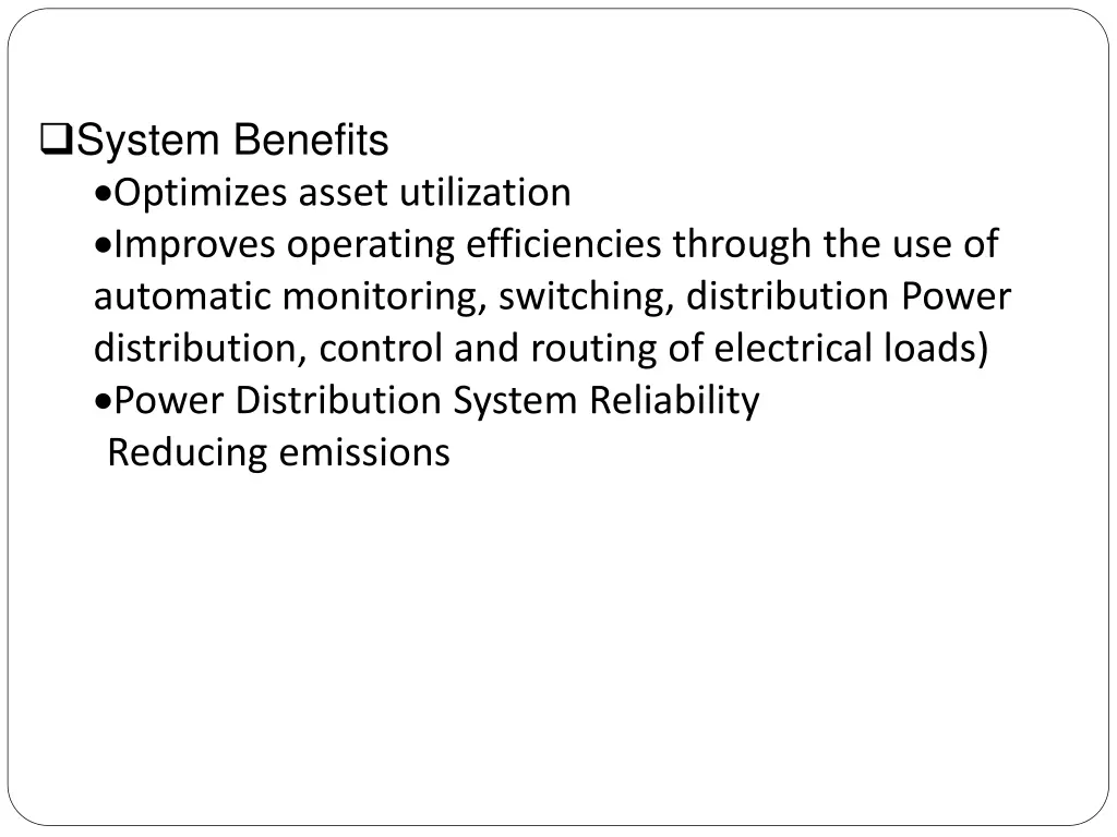 system benefits optimizes asset utilization