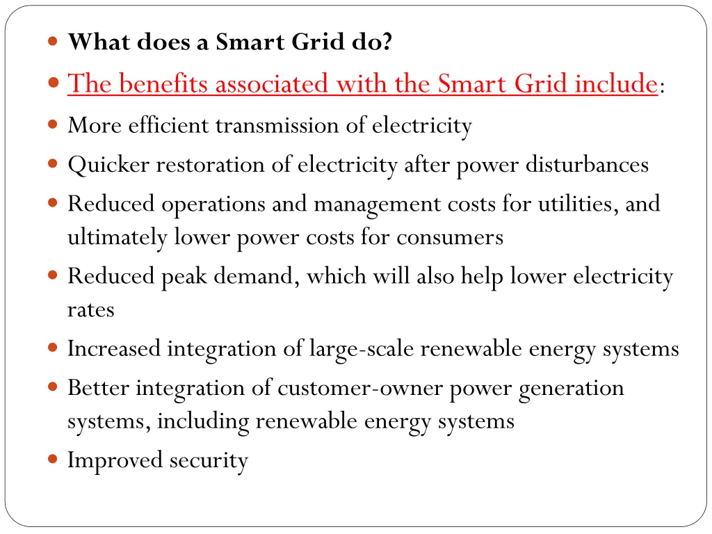 what does a smart grid do the benefits associated