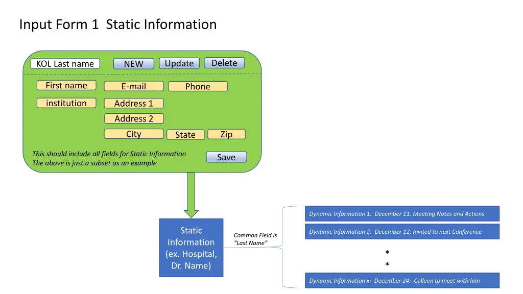 input form 1 static information