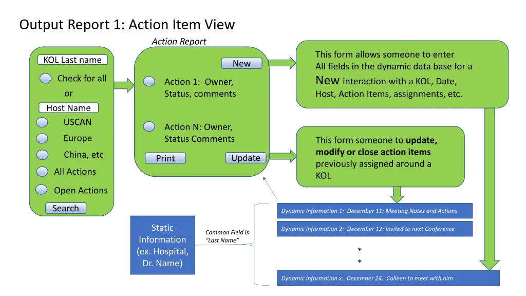 output report 1 action item view