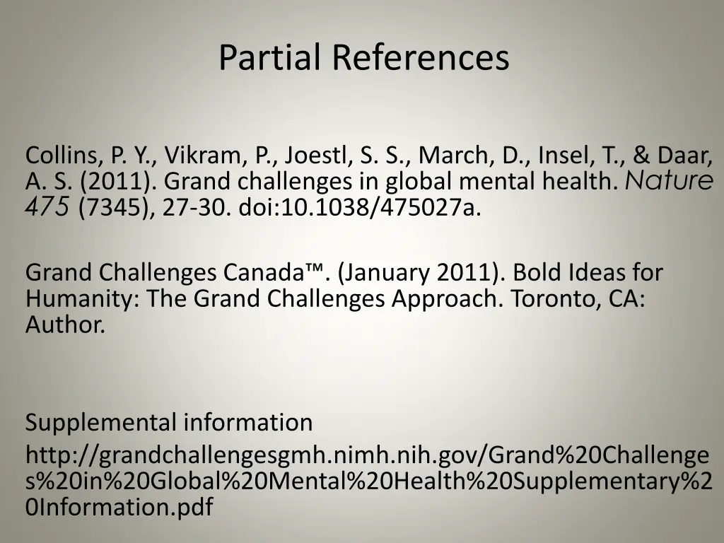 partial references