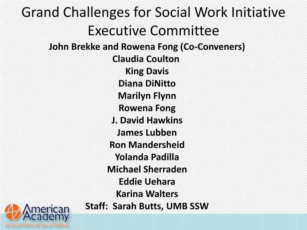 grand challenges for social work initiative