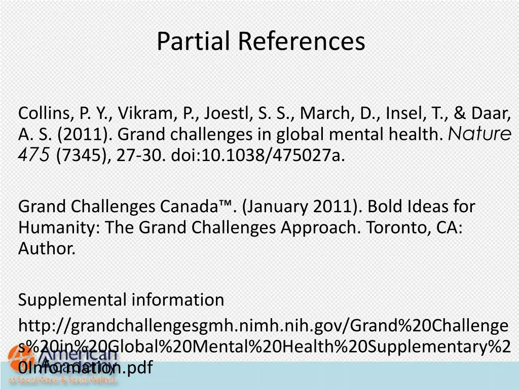 partial references