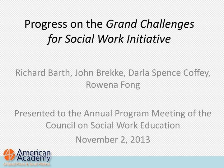 progress on the grand challenges for social work