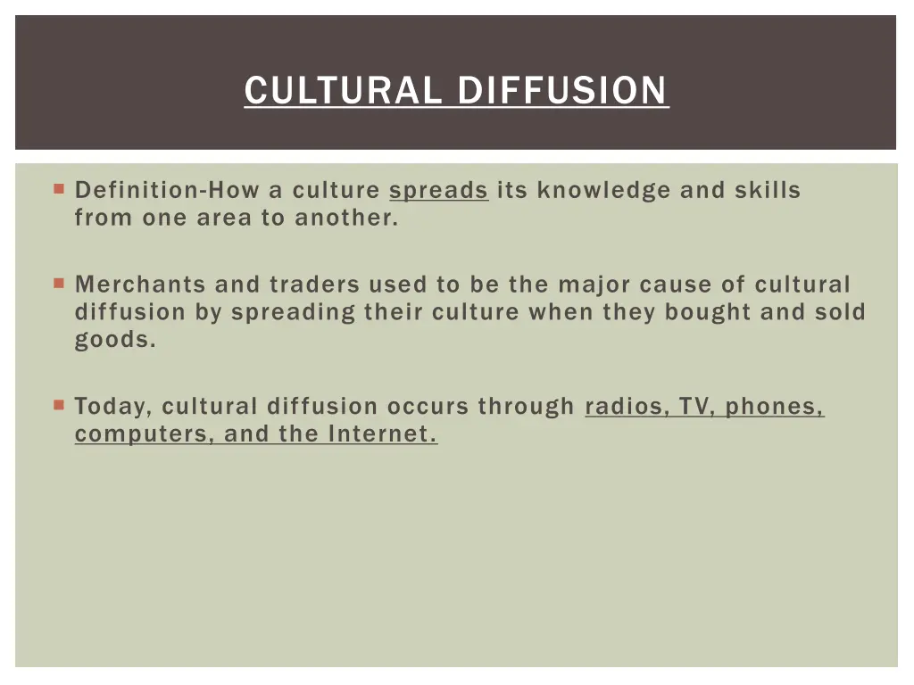 cultural diffusion