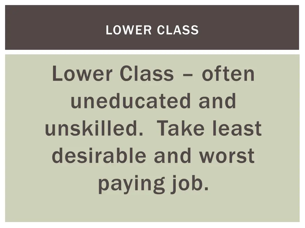 lower class