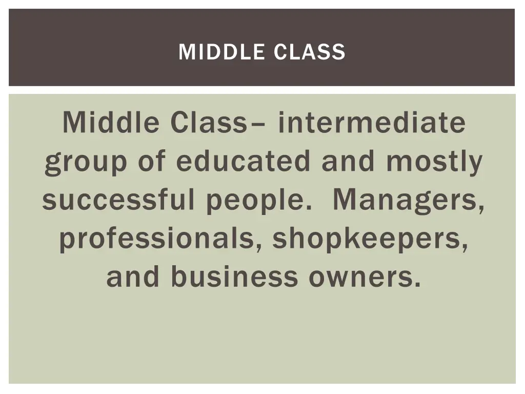 middle class