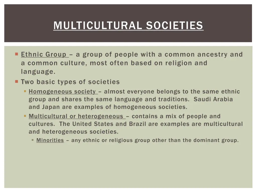 multicultural societies