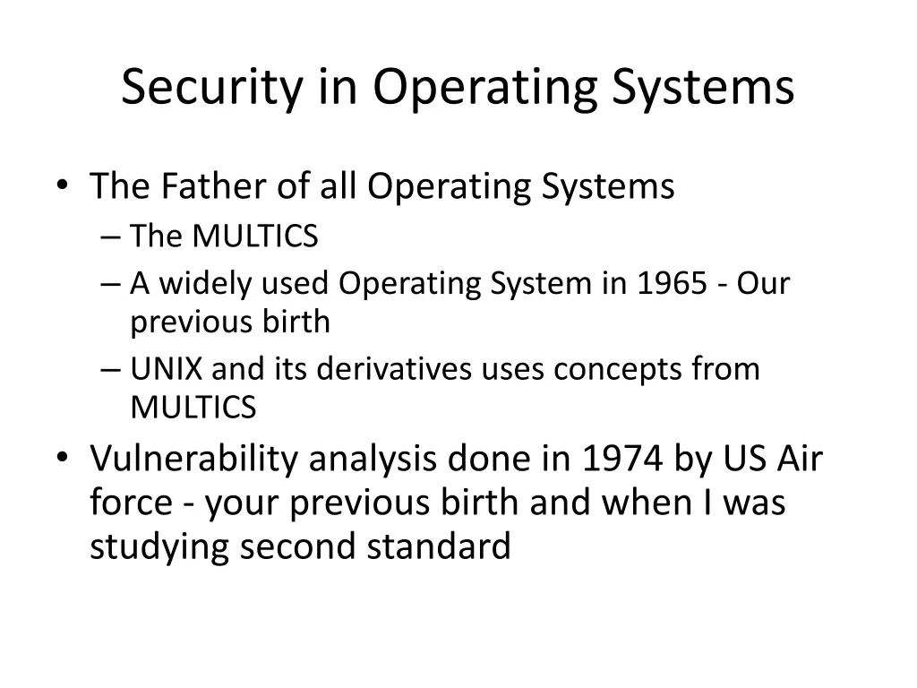 security in operating systems