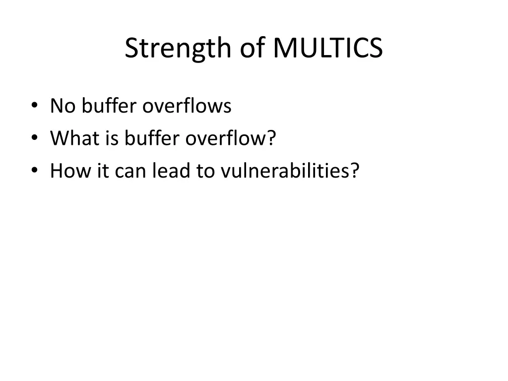 strength of multics