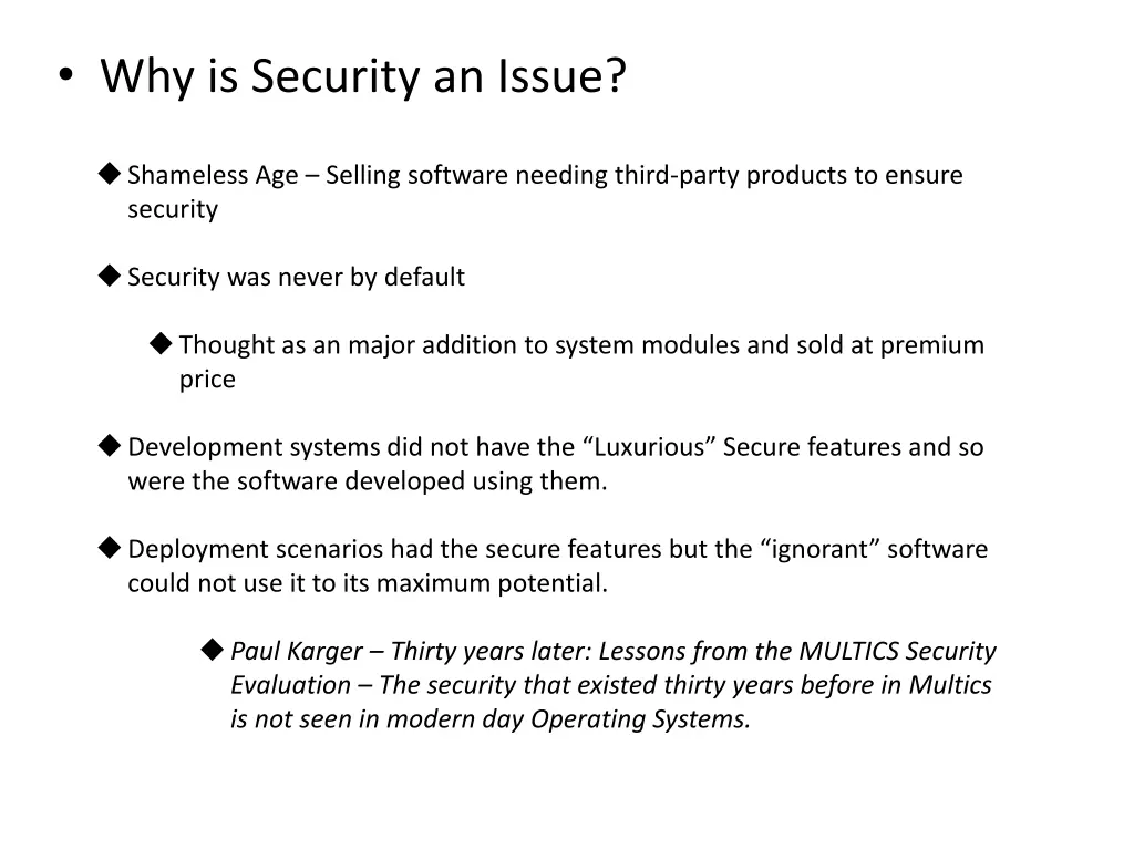 why is security an issue