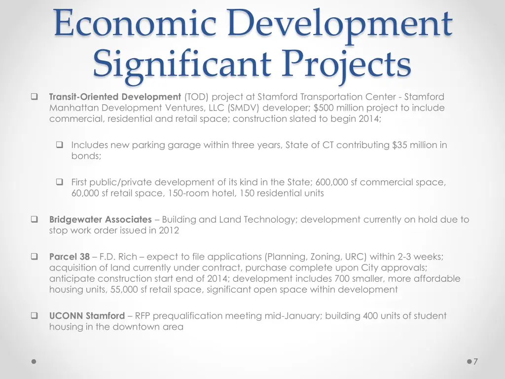 economic development significant projects transit