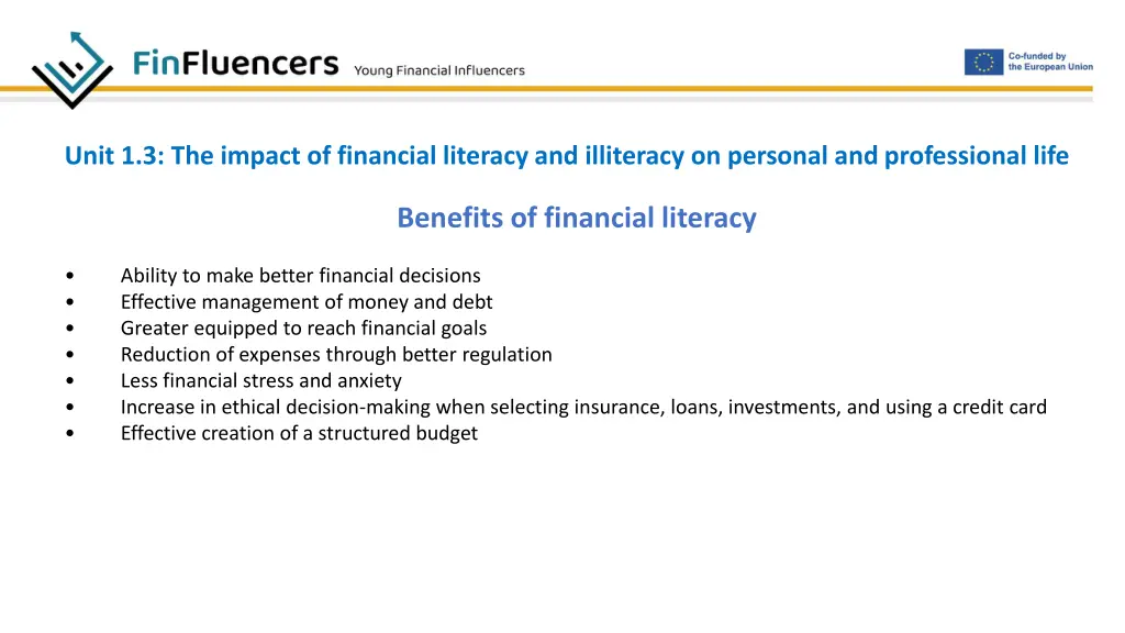 unit 1 3 the impact of financial literacy 3